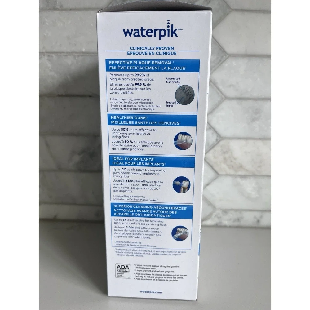 Waterpik Cordless Advanced 2.0 White Water Flosser For Teeth Gums Braces Dental